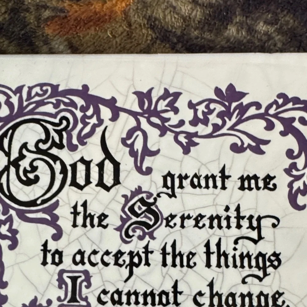 ★ Serenity Prayer Decorative Tile Plaque Religious Inspirational Wall Decor